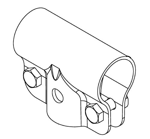Rohr-T-Schelle geschlossen 1,25 x 2,00 (90010073)