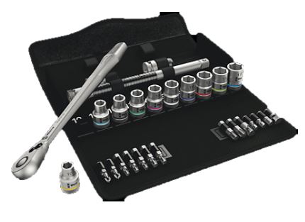 WERA 8100 SC 11 Zyklop Metall-Knarrensatz, Umschalthebel, 1/2-Antrieb, zöllig